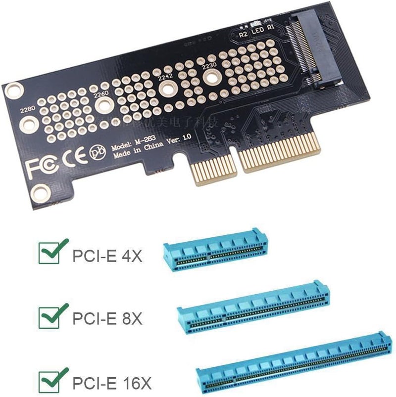 Valuegist PCIe Adapter for M.2 NVMe Mkey, PCI-e 4.0 X4 Card Supports NGFF M2 M-Key SSD, PCIe NVMe Adapter Full Profile Bracket - Image 1